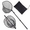 Fishing Net, Foldable Landing Nets with Telescopic Handle, Portable Lightweight and Stronger 6063 Aluminum Fish Gear, Soft Silicone Fish-Friendly Mesh