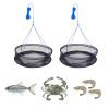 Foldable Fishing Net, Landing Fishing Pier Nets, Portable Drop Net for Pulling up Fish, Durable and Fish-friendly, with Rope and Storage Bag
