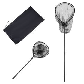 Fishing Net, Landing Nets with Telescopic Handle, Portable Lightweight Stronger 6063 Aluminum Fish Gear, Nylon Covered PVC, Durable and Fish-friendly