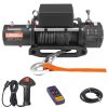 Electric Winch, 13500 lbs Load Capacity, 12V DC Truck Winch with Φ3/8 in x 85 ft Synthetic Rope, Wireless & Wired Remote Control