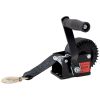 600LBS Hand Winch,with 19.6FT Black Strap,Black Shell,3.1:1 Gear Ratio Portable Winch,Two-Way Ratchet,Manual Operated Hand Crank Winch for Trailer