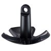 River Anchor, 12 LBS Boat Anchor Cast Iron Black Vinyl-Coated with Shackle, Marine Grade Mushroom Anchor for Boats Up To 10 ft