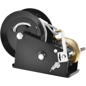 Hand Winch, 3500 lbs Pulling Capacity, Boat Trailer Winch Heavy Duty Rope Crank with 33 ft Steel Wire Cable and Two-Way Ratchet