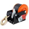 600LBS Hand Winch,with 19.6FT Black Strap,Orange & Black Shell,3.1:1 Gear Ratio Portable Winch,Two-Way Ratchet