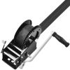 Hand Winch, 3500 lbs Pulling Capacity, Boat Trailer Winch Heavy Duty Rope Crank with 33 ft Polyester Strap and Two-Way Ratchet