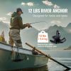 River Anchor, 12 LBS Boat Anchor Cast Iron Black Vinyl-Coated with Shackle, Marine Grade Mushroom Anchor for Boats Up To 10 ft