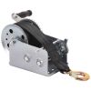 Boat Trailer Winch Hand Winch 2500lbs Heavy Duty Hand Crank Winch with 23ft Polyester Strap, Manual Operated Ratchet ATV UTV Boat Trailer Marine