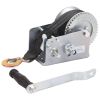Boat Trailer Winch Hand Winch 2500lbs Heavy Duty Hand Crank Winch with 23ft Polyester Strap, Manual Operated Ratchet ATV UTV Boat Trailer Marine