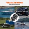 Hand Winch, 2000 lbs Pulling Capacity, Boat Trailer Winch Heavy Duty Rope Crank with 23 ft Polyester Strap and Two-Way Ratchet