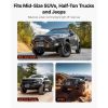 Electric Winch, 10000 lbs Load Capacity, 12V DC Truck Winch with Φ21/64 in x 65 ft Steel Rope, Wireless & Wired Remote Control