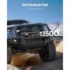 Electric Winch, 13500 lbs Load Capacity, 12V DC Truck Winch with Φ3/8 in x 85 ft Synthetic Rope, Wireless & Wired Remote Control