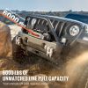 Electric Winch, 6000 lb, 12V DC Truck Winch with Φ1/4 in x 55 ft Synthetic Rope Aluminum Fairlead Wireless & Wired Remote Control