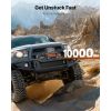 Electric Winch, 10000 lbs Load Capacity, 12V DC Truck Winch with Φ7/20 in x 90 ft Synthetic Rope, Wireless & Wired Remote Control