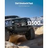 Electric Winch, 13500 lbs Load Capacity, 12V DC Truck Winch with Φ3/8 in x 80 ft Steel Rope, Wireless & Wired Remote Control