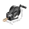 Hand Winch, 1600 lbs Pulling Capacity, Boat Trailer Winch Heavy Duty Rope Crank with 33 ft Polyester Strap and Two-Way Ratchet