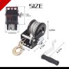 800lbs Boat Trailer Winch, Hand Winch with Gloves, Heavy Duty Hook with 33ft Steel Cable, Manual Operated Winch for Trailers ATV UTV Boat Marine