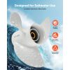 Outboard Propeller, Upgrade OEM 15 Spline Tooth Aluminum Outboard Boat Propeller Fit Yamaha Engines 60-130 HP, 4-1/4" Gearcase, 3-Blade