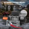 Electric Winch, 18,000 lb, 12V DC Truck Winch with Φ7/16 in x 85 ft Steel Cable Roller Fairlead Wireless & Wired Remote Control