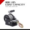 800lbs Boat Trailer Winch, Hand Winch with Gloves, Heavy Duty Hook with 33ft Steel Cable, Manual Operated Winch for Trailers ATV UTV Boat Marine