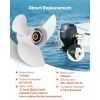 Outboard Propeller, Upgrade OEM 15 Spline Tooth Aluminum Outboard Boat Propeller Fit Yamaha Engines 60-130 HP, 4-1/4" Gearcase, 3-Blade