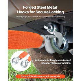 ATV Tow Strap with Hooks, 2-inch x 20-foot, 17000 lbs Capacity, Durable Recovery Rope with Security Hooks for Trucks and Vehicles (Default: Default)