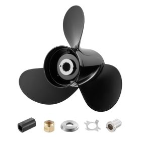 Outboard Propeller, Upgrade OEM 15 Spline Tooth Aluminum Outboard Boat Propeller Fit Mercury Engines 40-140 HP, 4-1/4" Gearcase, 3-Blade (Default: Default)
