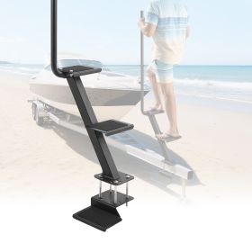 Boat Trailer Steps, 3-Step, Heavy-Duty Boat Trailer Steps with Handle, Non-Slip Surface, 3 Mounting Angle Options (Default: Default)