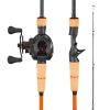 Rod and Fishing Reel Combo, IM7 Carbon Fiber Baitcasting Rod and Reel Combo, Bass Fishing Pole with 6+1 BB System, 7.0:1 Gear Ratio, Cork Handle