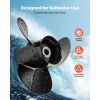 Outboard Propeller, Upgrade OEM 15 Spline Tooth Aluminum Outboard Boat Propeller Fit Mercury Engines 40-140 HP, 4-1/4" Gearcase, 3-Blade