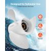 Outboard Propeller, Upgrade OEM 15 Spline Tooth Aluminum Outboard Boat Propeller Fit Yamaha Engines 50-130 HP, 4-1/4" Gearcase, 3-Blade